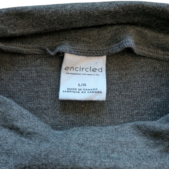 Encircled The Comfy Blouse Dark Grey Puff Sleeves Mock Neck Women's size Large - Picture 8 of 11